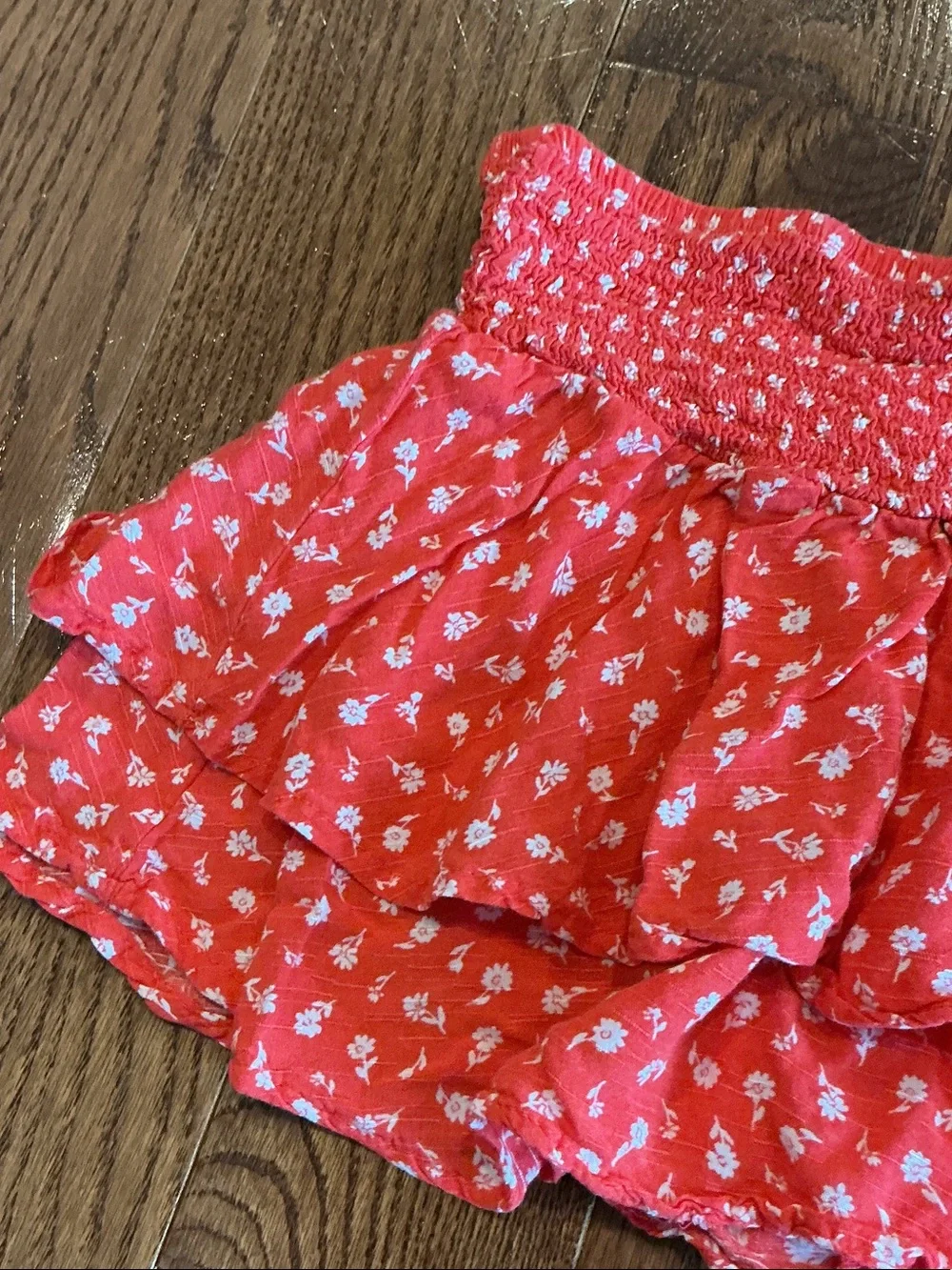 art class Red Floral Tiered Skort